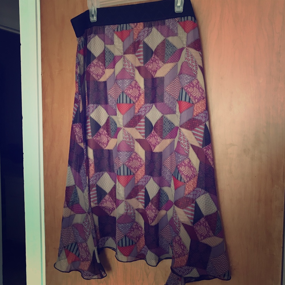 Lularoe patchwork Lola skirt, 2xl, EUC